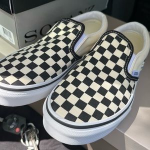 Youth Checkered Vans Size 3; New!